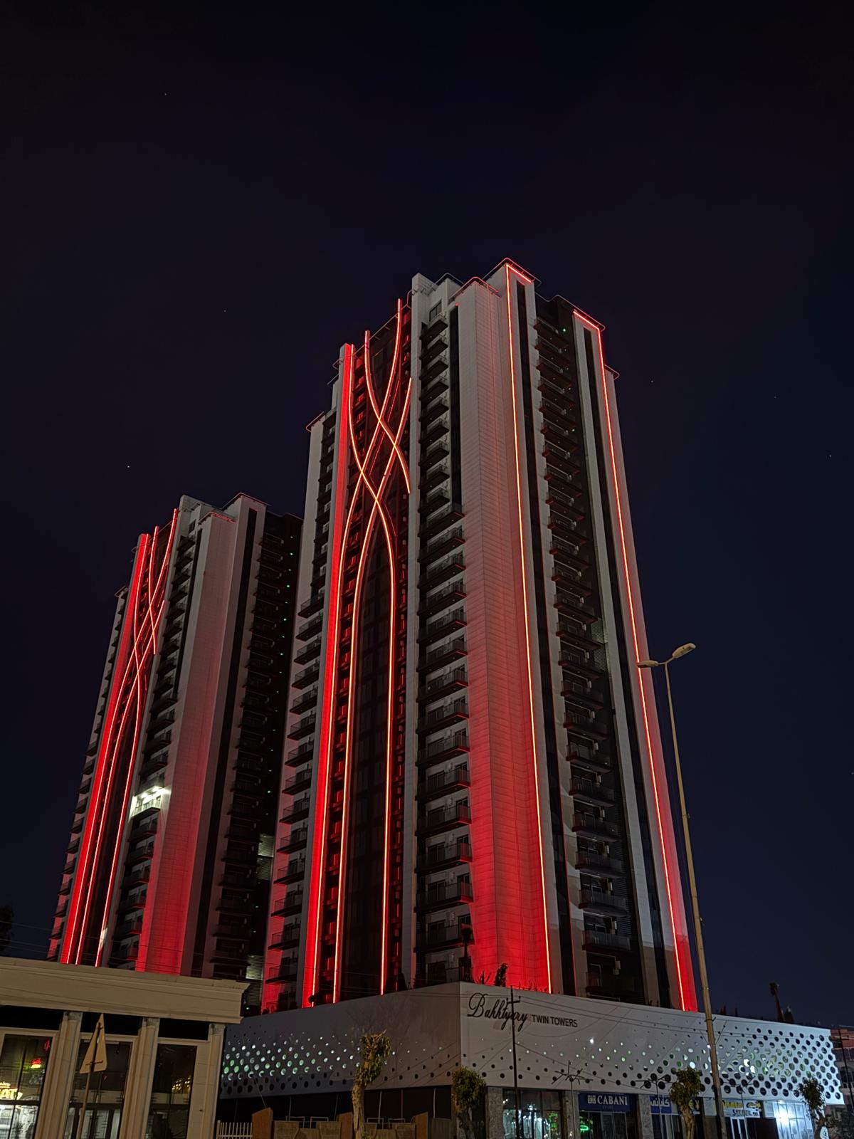 Erbil-Twin Towers Cephe Kinetik Aydınlatma Projesi